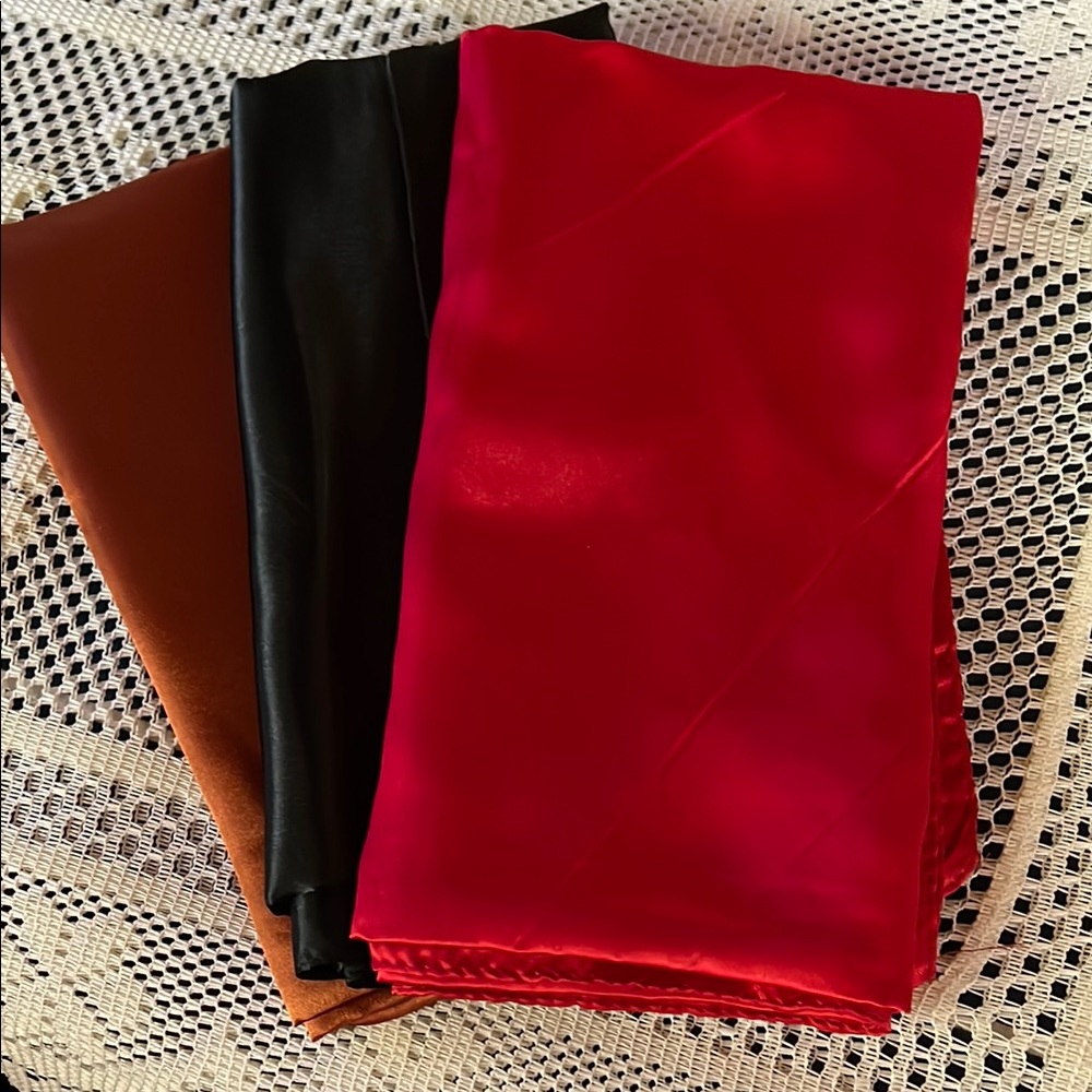Red, Black, and Brown Fabric Set